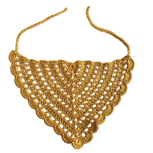 Handcrafted Mustard Crochet Hair Bandana